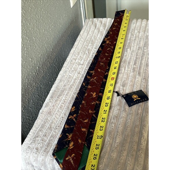 Vintage Tommy Hilfiger Two Tone Blue/Maroon Mens Neck Tie Made In USA Pheasants - Picture 15 of 16